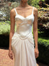 Women's Elegant Long Dress New Simple Style Summer Corset Shrinking Pleated Satin Halter Dresses