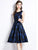 SMTHMA New Design Flower Jacquard Knee-Length Dress Women's Vintage Elegant Party Fashion Dresses Vestidos Female Clothing