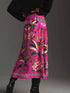 Women Printed A-line Skirt Elegent Female Plants and flowers printed zipper Skirts Fashion Spring Summer lady loose Skirt