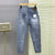 New Spring Autumn Washed FASHION Washing Kpop Novelty Mens Casual Patch Workcargo Skinny Slim Work Young Designer Jeans